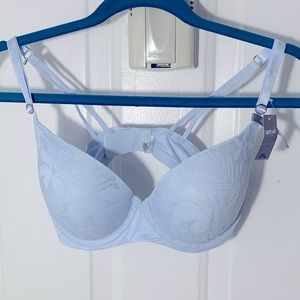 Aerie Bra 34E (2D) Underwire Light Bust Lift light blue